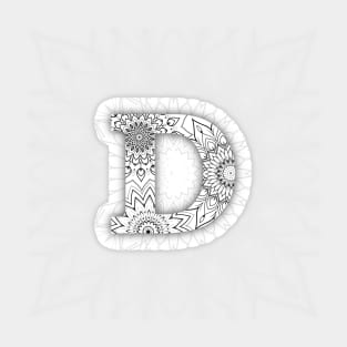 'D' intricate pattern Sticker